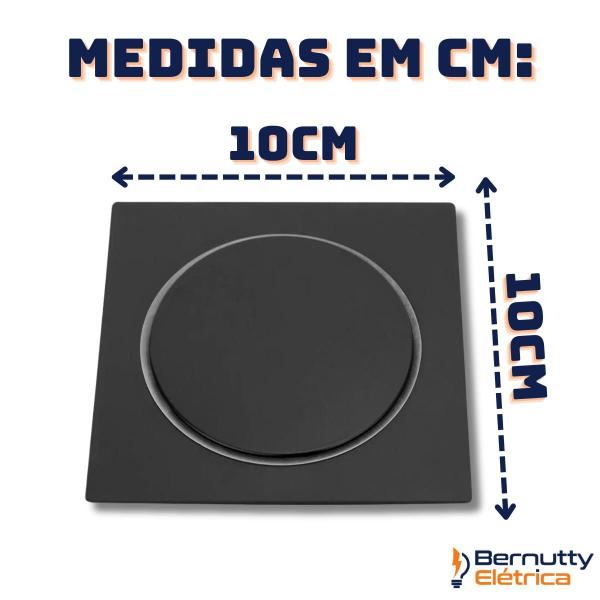 Imagem de Ralo Inteligente Click Banheiro 10x10 Cm Inox Quadrado Black