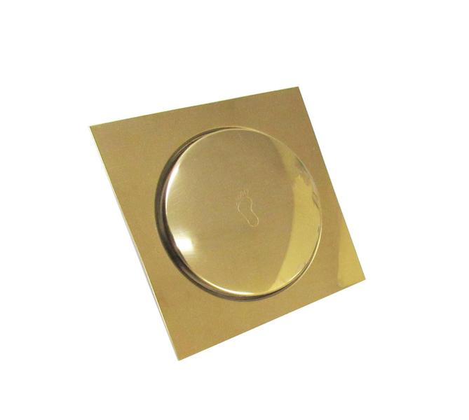 Imagem de Ralo Inteligente Click Dourado 15X15Cm - By Fineza