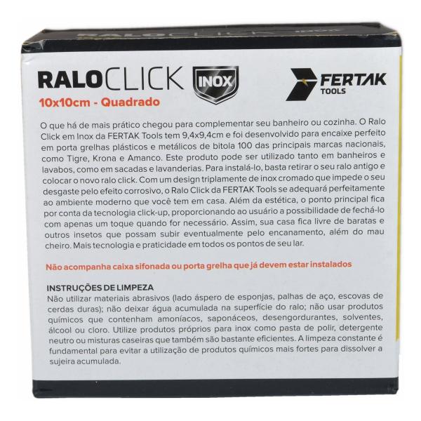 Imagem de Ralo Inteligente Click Quadrado ou Redondo 10x10 Cm Inox para Banheiro