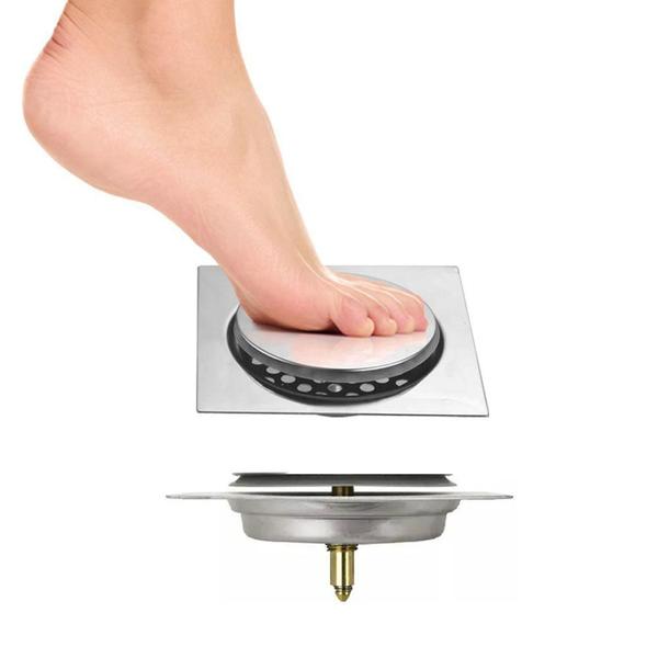 Ralo Inteligente Inox Quadrado Banheiro 15cm Veda Cheiro - BESTFER Imagem de Ralo Inteligente Inox Quadrado Banheiro 15cm Veda Cheiro - BESTFER