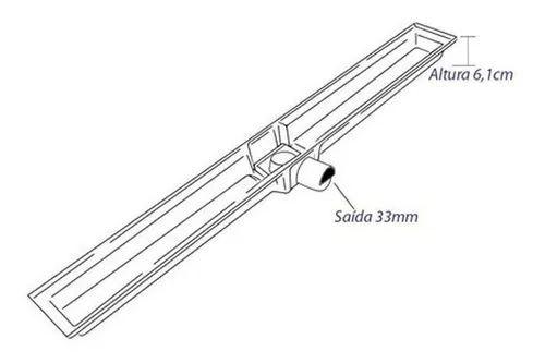 Imagem de Ralo Inteligente Linear invisível Sifonado Sem Cheiro 7x70cm