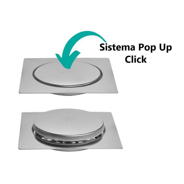 Ralo Inteligente Para Piso tipo click 10x10 cm - Bruno Acabamentos Imagem de Ralo Inteligente Para Piso tipo click 10x10 cm