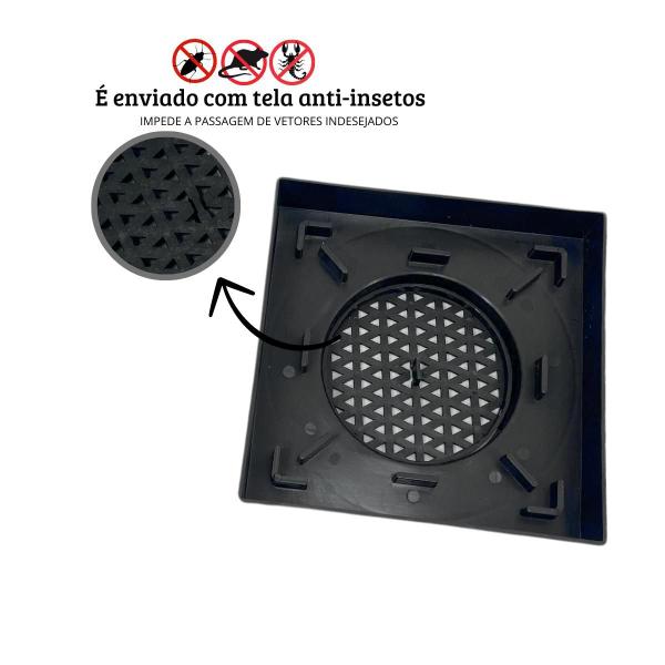 Imagem de Ralo Invisível 15x15 Banheiro Drena Box Oculto para Tubo de 4 ou 6 polegadas Cola Piso Porcelanato