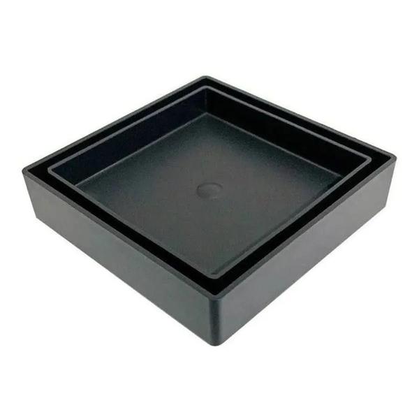 Imagem de Ralo Invisível 15x15cm Preto Estrela