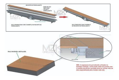 Imagem de Ralo Invisível 5x70 C/ Caixa Coletora Sifonado +base P/ Piso