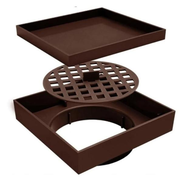 Ralo invisível café com tela 15 x 15cm - Ralos Imagem de Ralo invisível café com tela 15 x 15cm