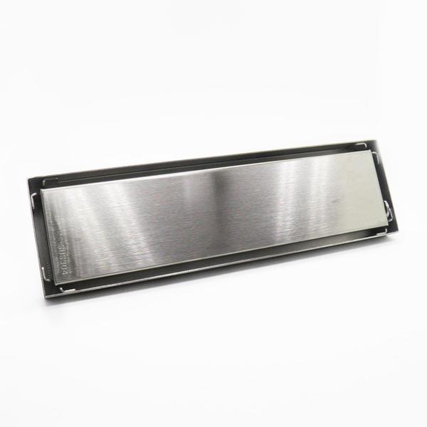 Imagem de Ralo Invisivel Chapa Linear 30cm Inox Escovado Anti Odor Canto Banheiro