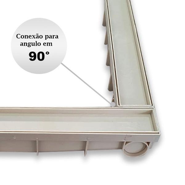 Imagem de Ralo Invisível Linear 6x50 Gourmet Coletor Modular BEGE - Ficone Reis