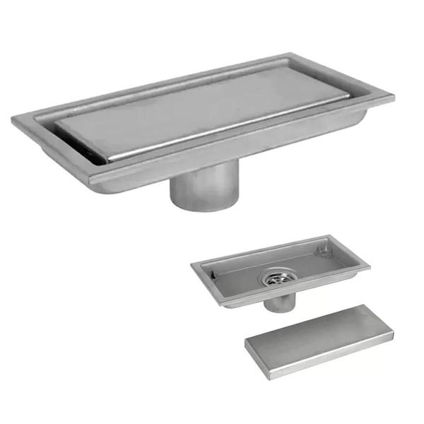 Imagem de Ralo Invisível Oculto 30Cm Inox Anti Inseto E Anti Odor