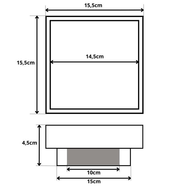 Imagem de Ralo Invisível Oculto De Embutir Anti Inseto 15X15Cm 10 Un