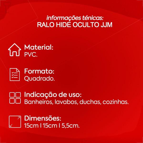 Imagem de Ralo jjm hide cesto e tampa oculta 15x15 pvc branco