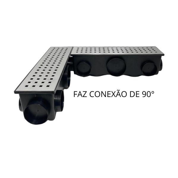 Imagem de Ralo Linear 15x50 Anti Escorpião Inox Quadriculado 11 saídas