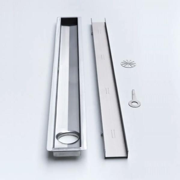 Ralo Linear 50 Cm Oculto De Inox Com Saida De 5cm Lateral - M1nox Imagem de Ralo Linear 50 Cm Oculto De Inox Com Saida De 5cm Lateral