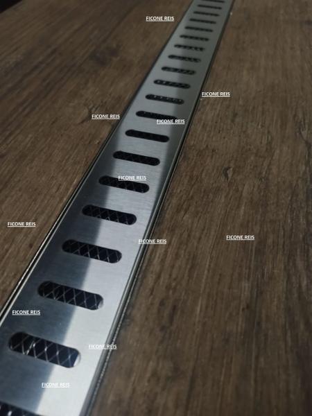 Imagem de Ralo Linear 5cm x 50cm Inox 304 com suporte e Tela Anti Insetos Borda de Piscina Ficone Reis