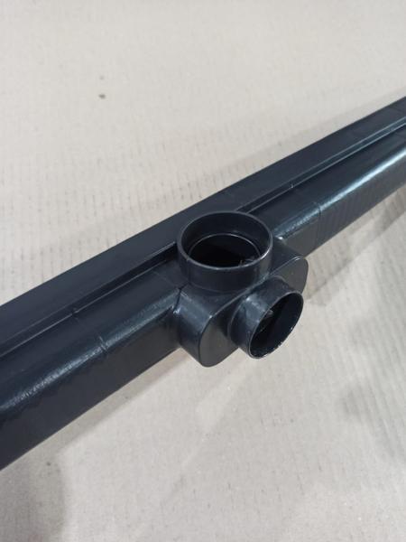 Imagem de Ralo Linear 5x70 Grelha Aluminio Preto Com Tela Anti Insetos e Coletor Preto