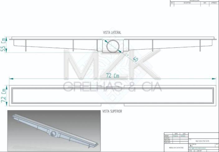 Imagem de Ralo linear 5x70cm Inox Cega com Coletora Sifonada