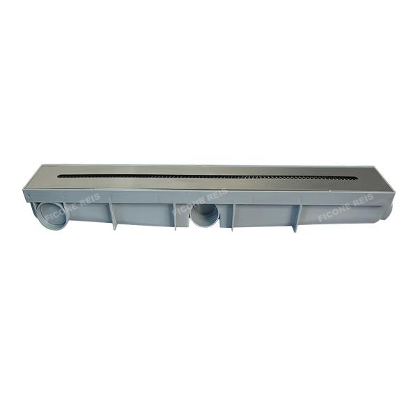 Imagem de Ralo Linear 6x50 Inox 304 modelo Ciclope Coletor Cinza Com Tela Anti Inseto