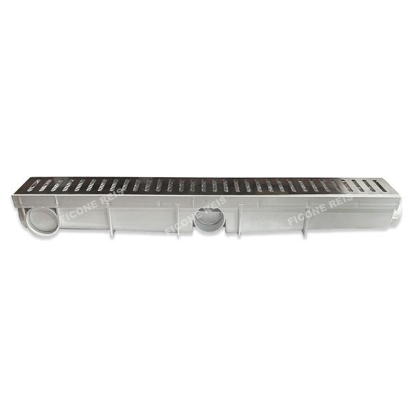 Imagem de Ralo Linear 6x50 Inox modelo Tradicional com Tela Coletor Branco Sequencial Saídas de 40mm