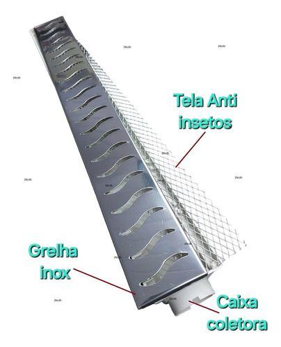 Imagem de Ralo Linear 6x50 Sifonado Anti Inseto Com Grelha Inox 