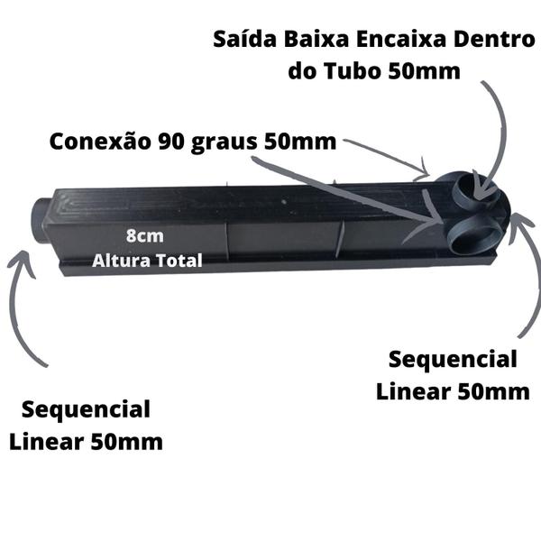 Imagem de Ralo Linear 8x50 Alumínio Preto Fosco com Tela Anti Escorpião