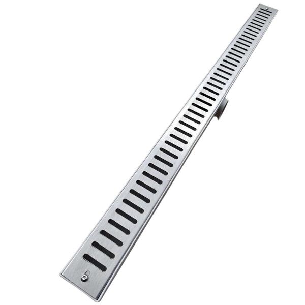 Imagem de Ralo Linear Abre Fecha 5x70 Inox 304 Coletor Branco Sifonado Banheiro