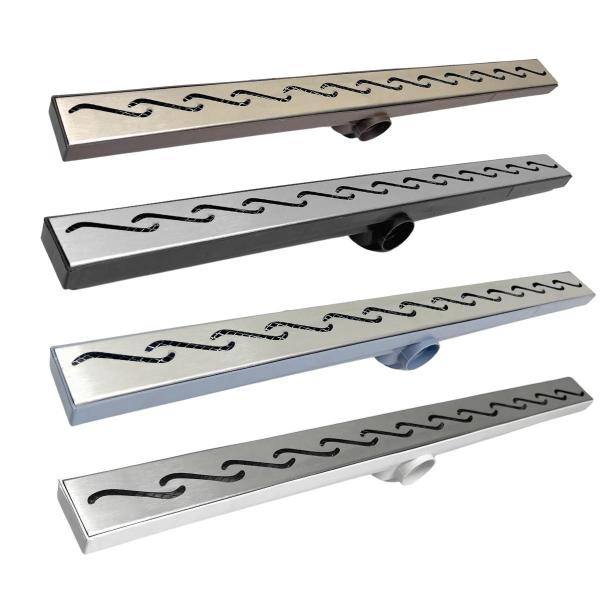 Imagem de Ralo Linear Box de Banheiro 5x70 Inox 304 Tela e Coletor Plástico Saída 40mm