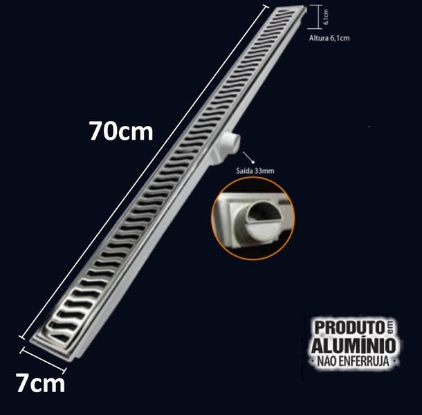 Ralo Linear Cgrelha Alumínio 07x70 Alta Resistência Kit 2 - Costa Navarro Imagem de Ralo Linear Cgrelha Alumínio 07x70 Alta Resistência Kit 2