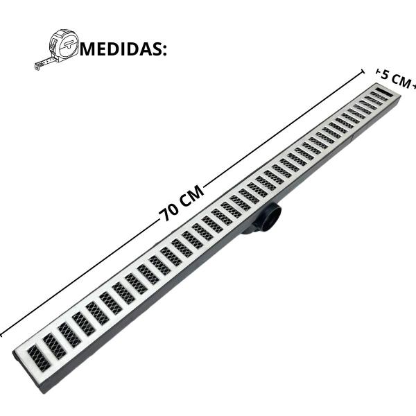 Imagem de Ralo Linear de Banheiro Alumínio Tradicional Coletor Água com Sifão