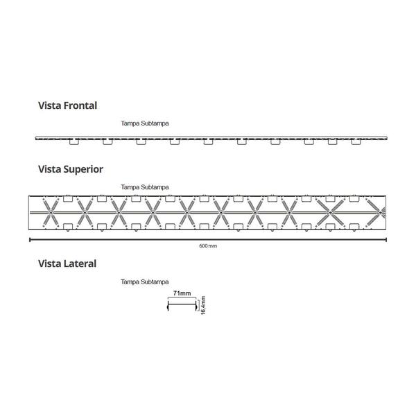 Imagem de Ralo Linear Elleve Smart Seco 262 60cm com Tampa Oculta