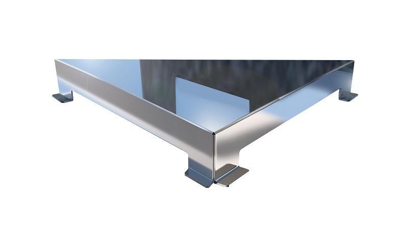 Imagem de Ralo Linear Elleve Triangular Vertex Tampa Inox Polida Linear