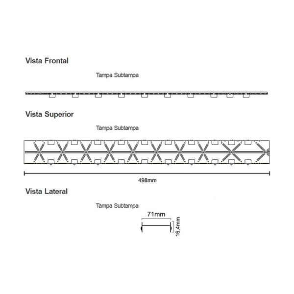 Ralo Linear Elleve Versatile 8923 50cm Saída Central com Tampa Oculta Imagem de Ralo Linear Elleve Versatile 8923 50cm Saída Central com Tampa Oculta