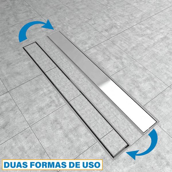 Imagem de Ralo Linear Embralumi Oculto Invisível Piso Aço Inox 60x10cm