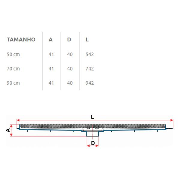 Imagem de Ralo Linear Flat Tigre 70cm Grelha Inox