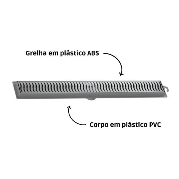 Imagem de Ralo linear grelha cobertura cromada 50 cm tigre