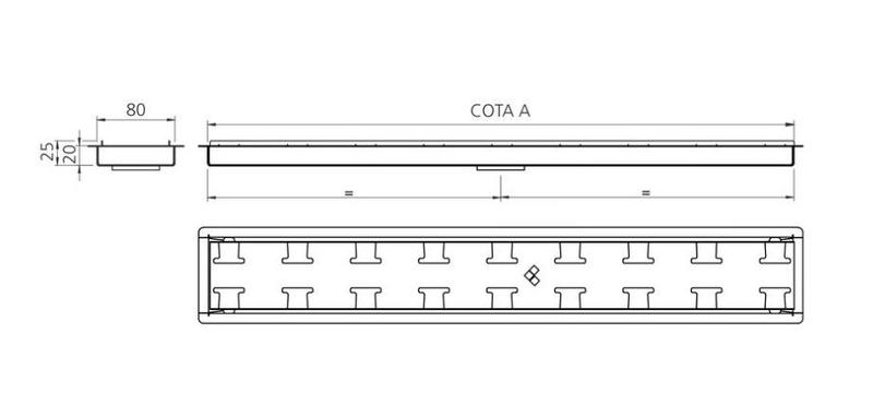 Ralo linear inox clean 120x8 cm com tampa invisivel - bf - aisi 304 rli1200 selmetal Imagem de Ralo linear inox clean 120x8 cm com tampa invisivel - bf - aisi 304 rli1200 selmetal
