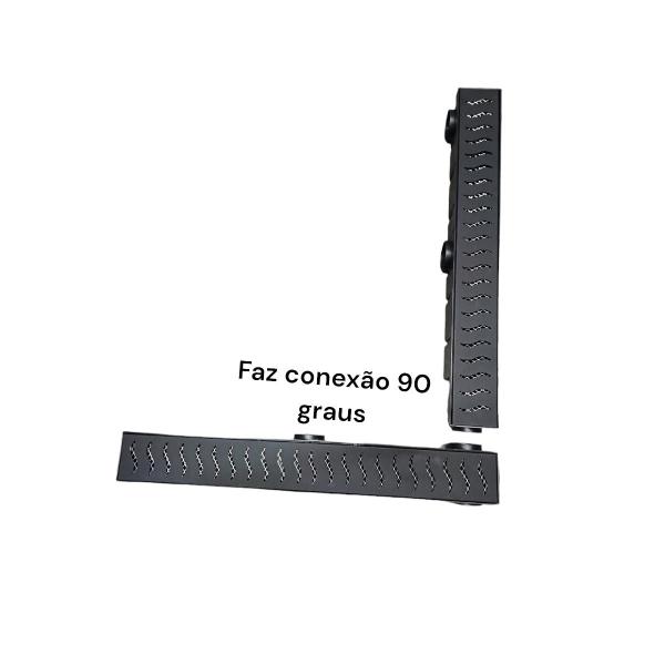 Ralo Linear Inox Preto Fosco 6x50 com Coletor e Tela - Ficone & Reis Imagem de Ralo Linear Inox Preto Fosco 6x50 com Coletor e Tela