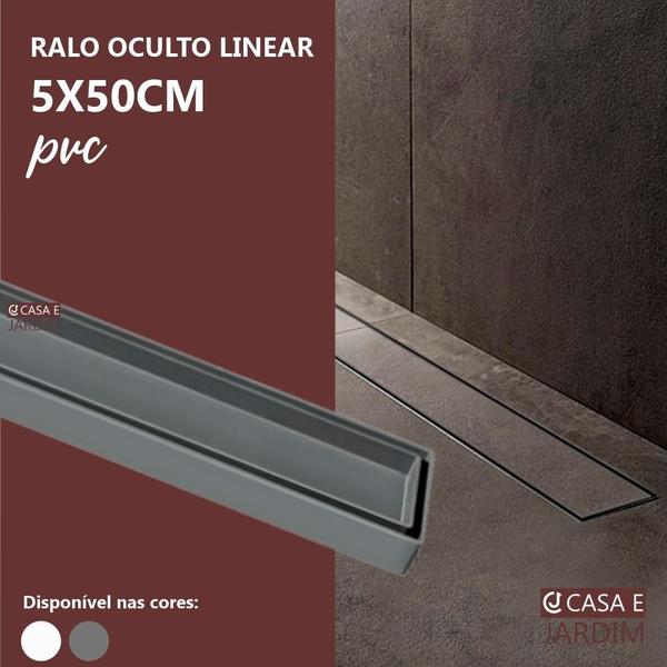 Imagem de Ralo Linear Invisível 5X50Cm Seca Piso Porcelanato Cinza