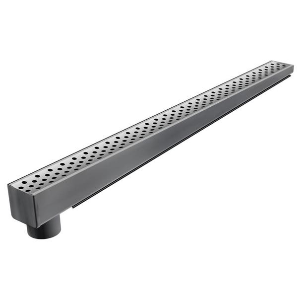 Ralo Linear Leve Grelha Saída Por Baixo Na Ponta Alumínio Anodizado 4,5X80Cm - Aminox Imagem de Ralo Linear Leve Grelha Saída Por Baixo Na Ponta Alumínio Anodizado 4,5X80Cm
