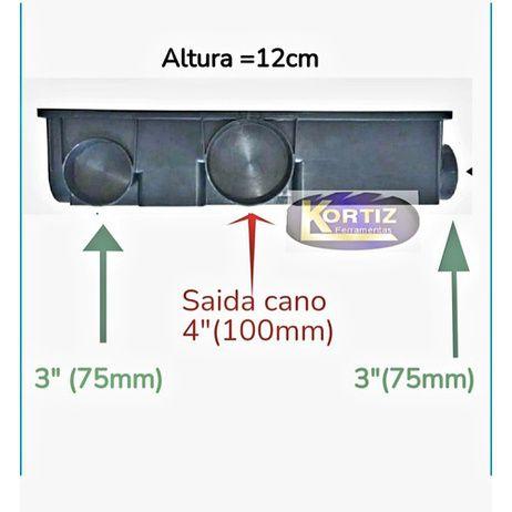 Imagem de Ralo Linear Modular Grelha Inox 15x50cm Coletor Preto C Tela