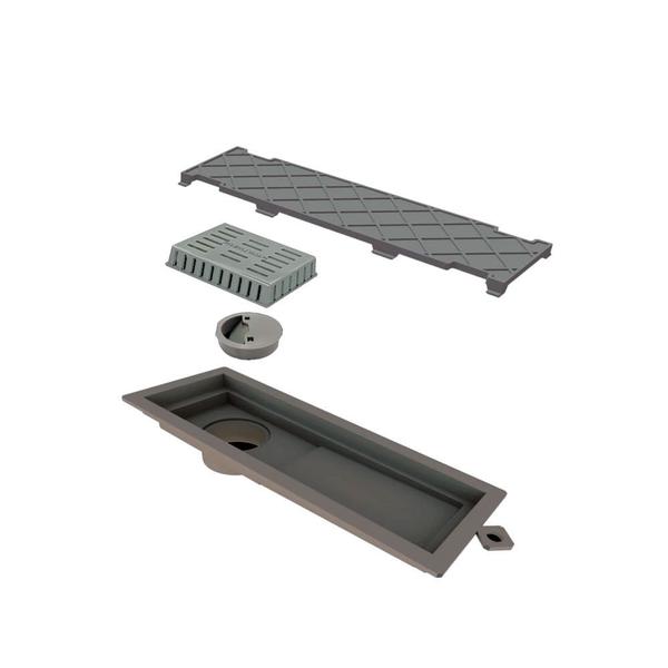 Ralo Linear Novii Em Pvc Oculto 25cm Cinza - Ralo Linear Imagem de Ralo Linear Novii Em Pvc Oculto 25cm Cinza - Ralo Linear