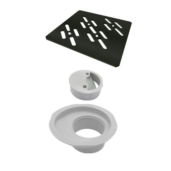 Ralo Linear Novii Grelha 10x10cm Preto Fosco Linear Imagem de Ralo Linear Novii Grelha 10x10cm Preto Fosco Linear