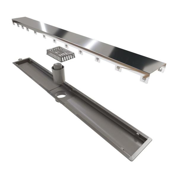 Ralo Linear Novii Sifonado 8898 75Cm Saída Central Com Tampa Imagem de Ralo Linear Novii Sifonado 8898 75Cm Saída Central Com Tampa