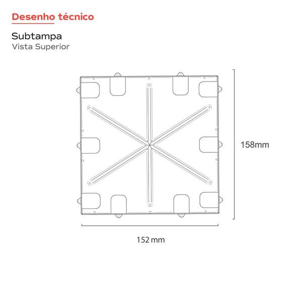 Imagem de Ralo Linear Oculto 15 cm x 15 cm Square