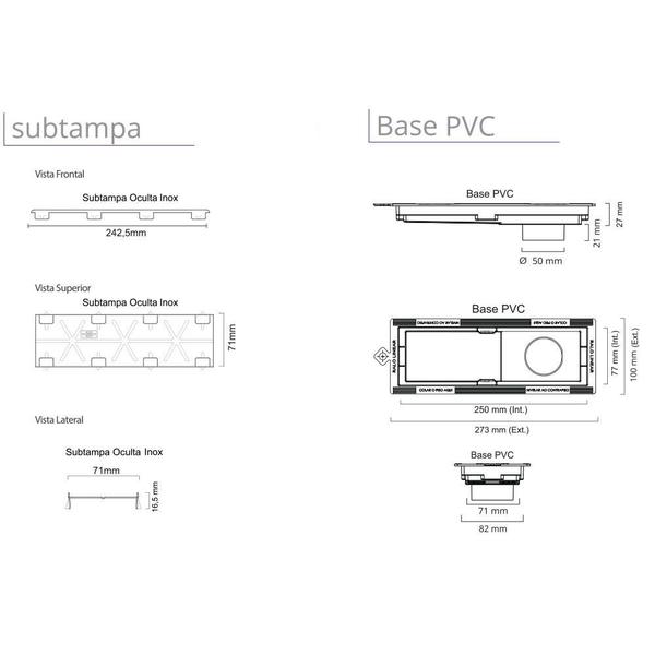 Imagem de Ralo Linear Oculto 25 cm Base PVC Tiny