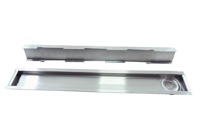 Imagem de Ralo Linear Oculto 70 Cm X 6 Cm Saída Lateral 50 Mm M1Nox