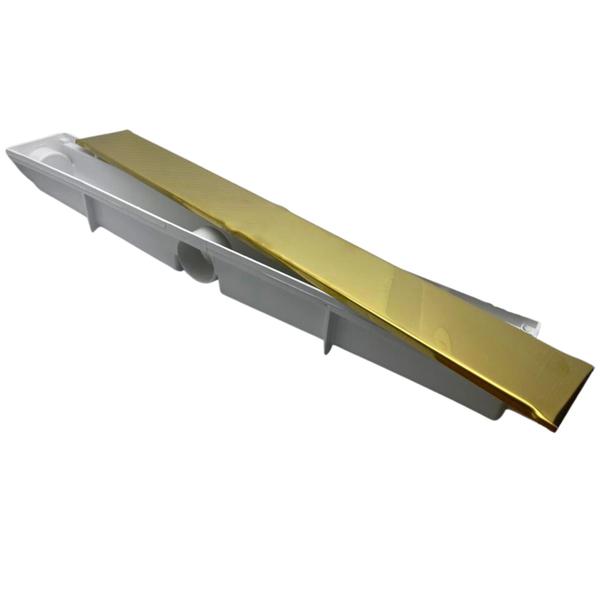 Imagem de Ralo Linear Oculto Dourado 6x50cm Com tampa Aço Inox Fineza