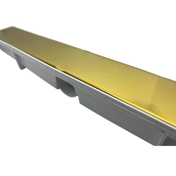 Imagem de Ralo Linear Oculto Dourado 6x50cm Com tampa Aço Inox Fineza