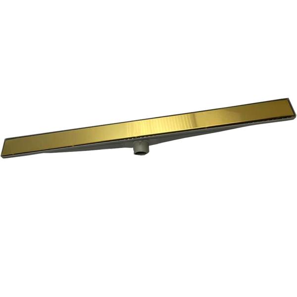 Imagem de Ralo Linear Oculto Dourado 6X70Cm Com Tampa Aço Inox Fineza