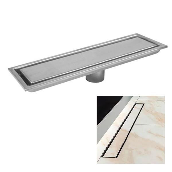 Imagem de Ralo Linear Oculto Inox 50cm Banheiro Lavabo Anti Odor Anti Inseto Lavanderia Seguro Resistente Invisivel