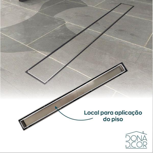 Imagem de Ralo Linear Oculto Inox Invisivel Duplo Retangular 50cm Nao É Pvc Ralo Para Banheiro Tampa Oculta Piso Porcelanato Aço Inox 304 50x5cm